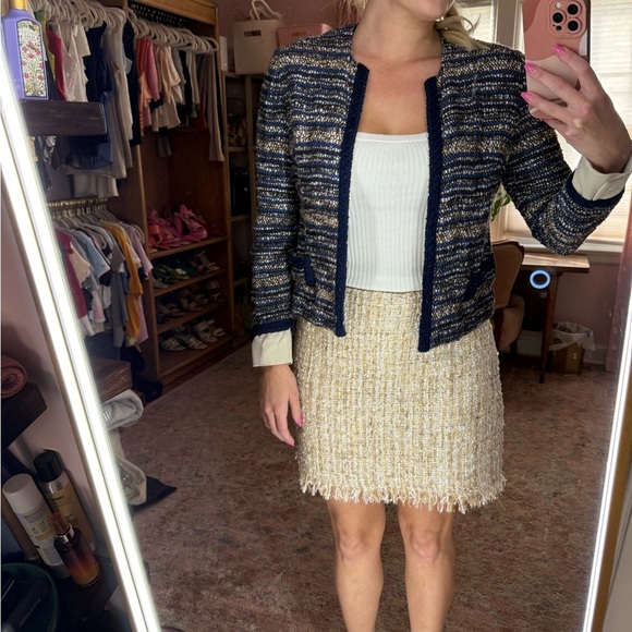 SHEIN Cream Tweed Skirt - Picture 8 of 11